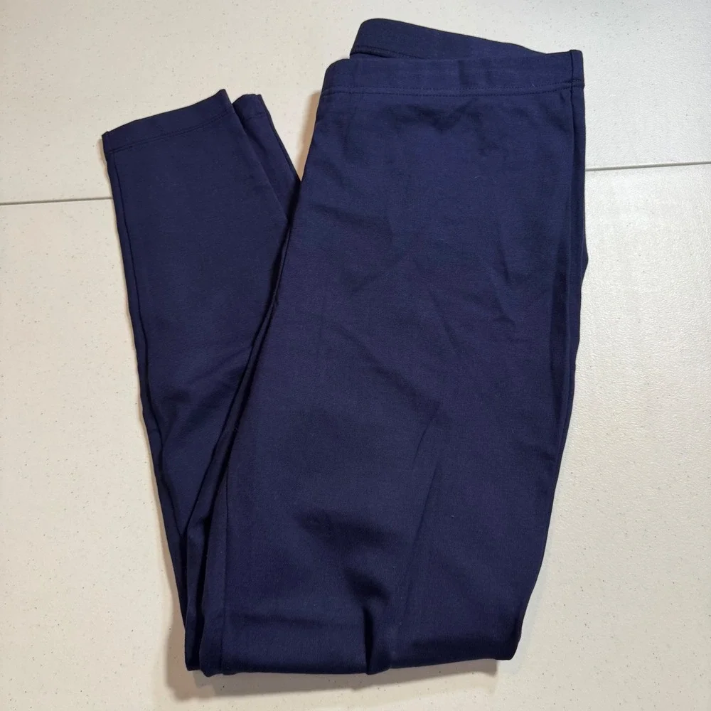 Chicos Fabulously Slimming Navy Blue‎ Leggings 2 Cozy Casual Comfort Pants Dress